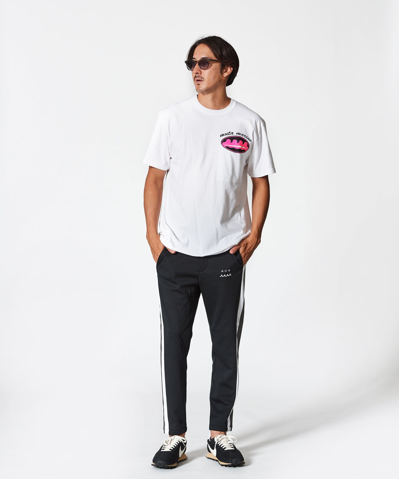 ACANTHUS × muta MARINE / muta Circle Logo Trimming Pocket Tee / トリミングポケットTシャツ / WHITE 【MA2516】