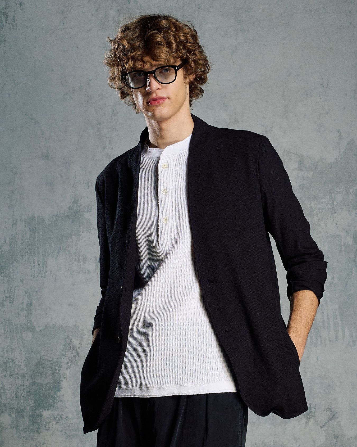 ☆先行予約☆ ノーカラー シングルジャケット /  solid collar single jacket / BLACK [2090 pe51i]