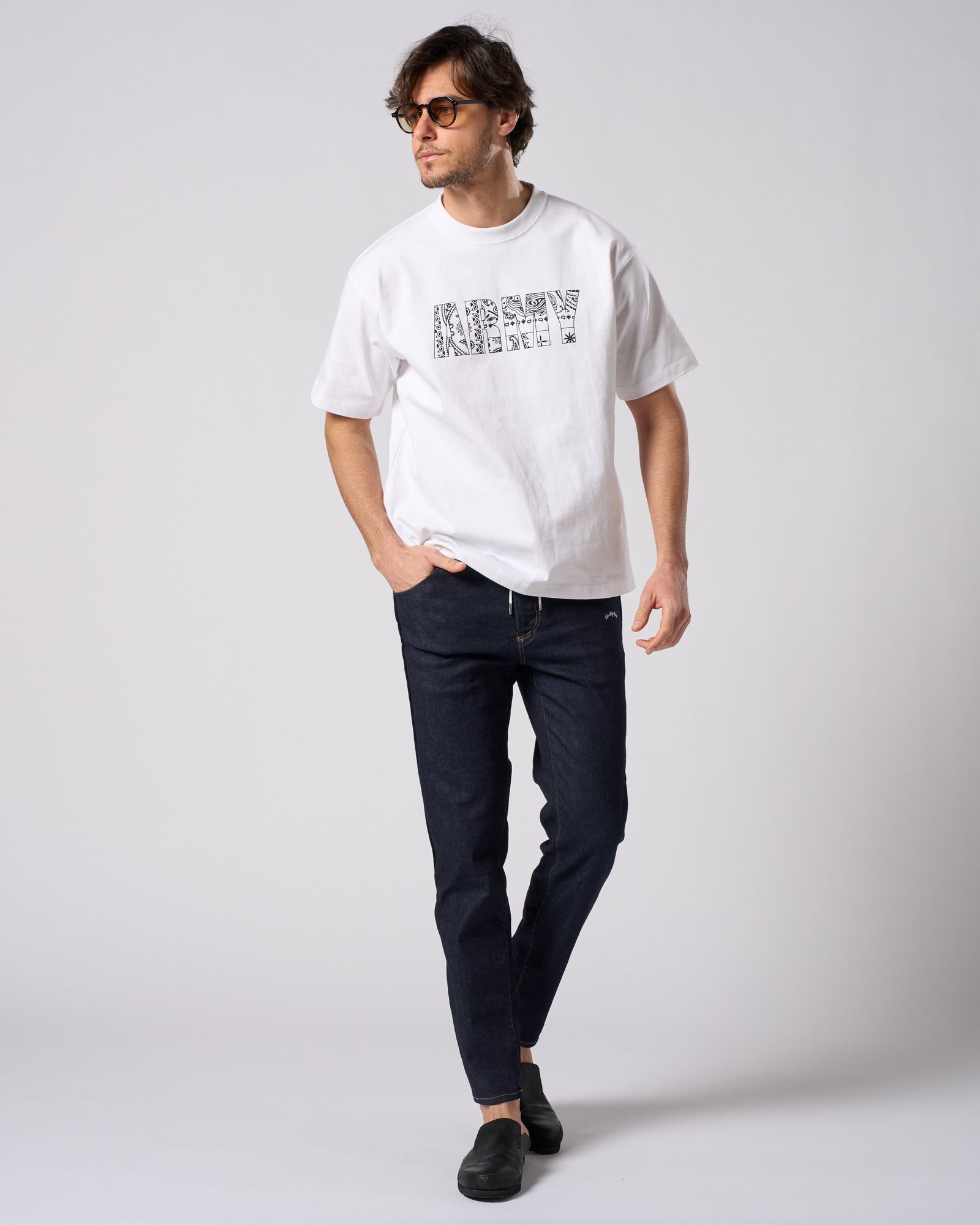 ☆先行予約☆ バンダナパネル アーミー Tシャツ /  bandana panel ARMY T / WHITE [7404 cj53i]