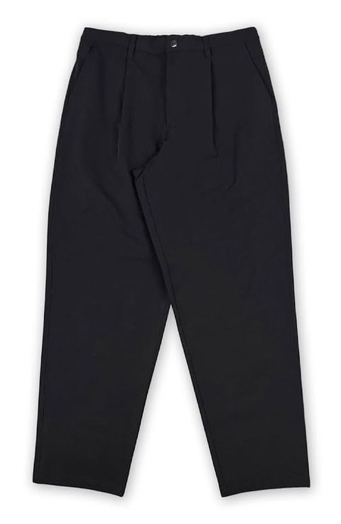 N/Peダブルクロスストレッチ ワンタックワイドパンツ / ブラック [66003]