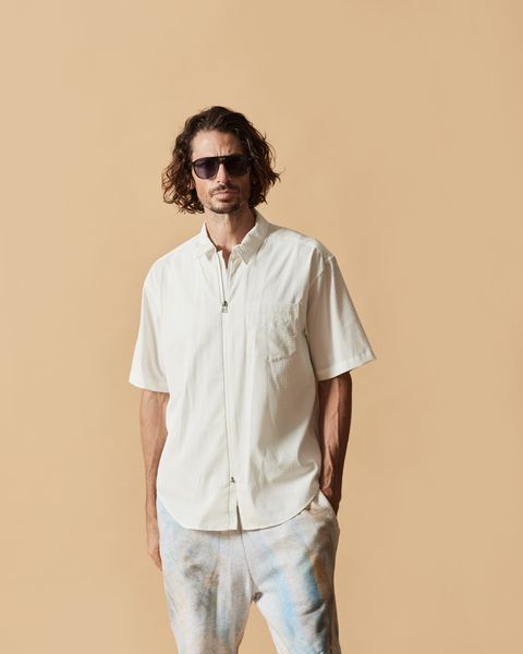 Dot Air®ジップアップショートスリーブシャツ / Dot Air® Zip Up S/S Shirt / WHITE【SH2601】