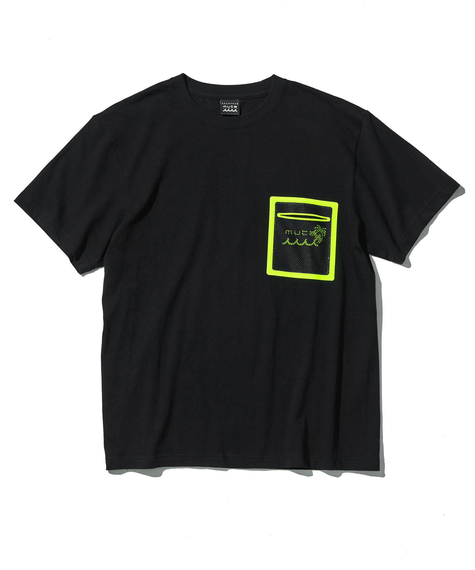 ACANTHUS × muta MARINE / muta Mesh Trimming Pocket Tee / トリミングポケットTシャツ / BLACK 【MA2517】