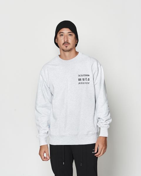 muta MARINE × ACANTHUS  / クルーネックスウェット / Old Logo Crewneck / GREY 【MA2632】