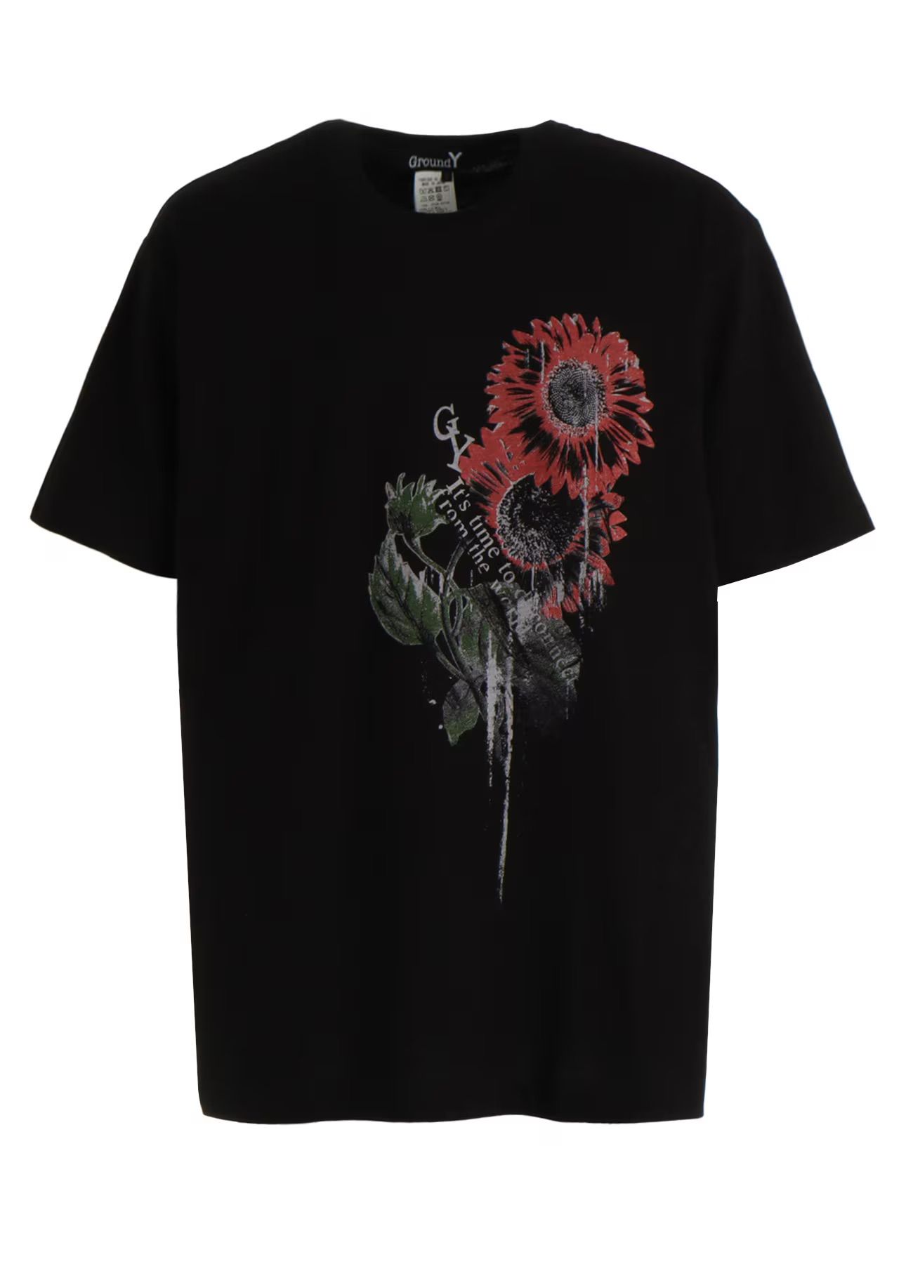 JERSEY SUNFLOWER T-SHIRT / BLACK [GK-T79-070-2]