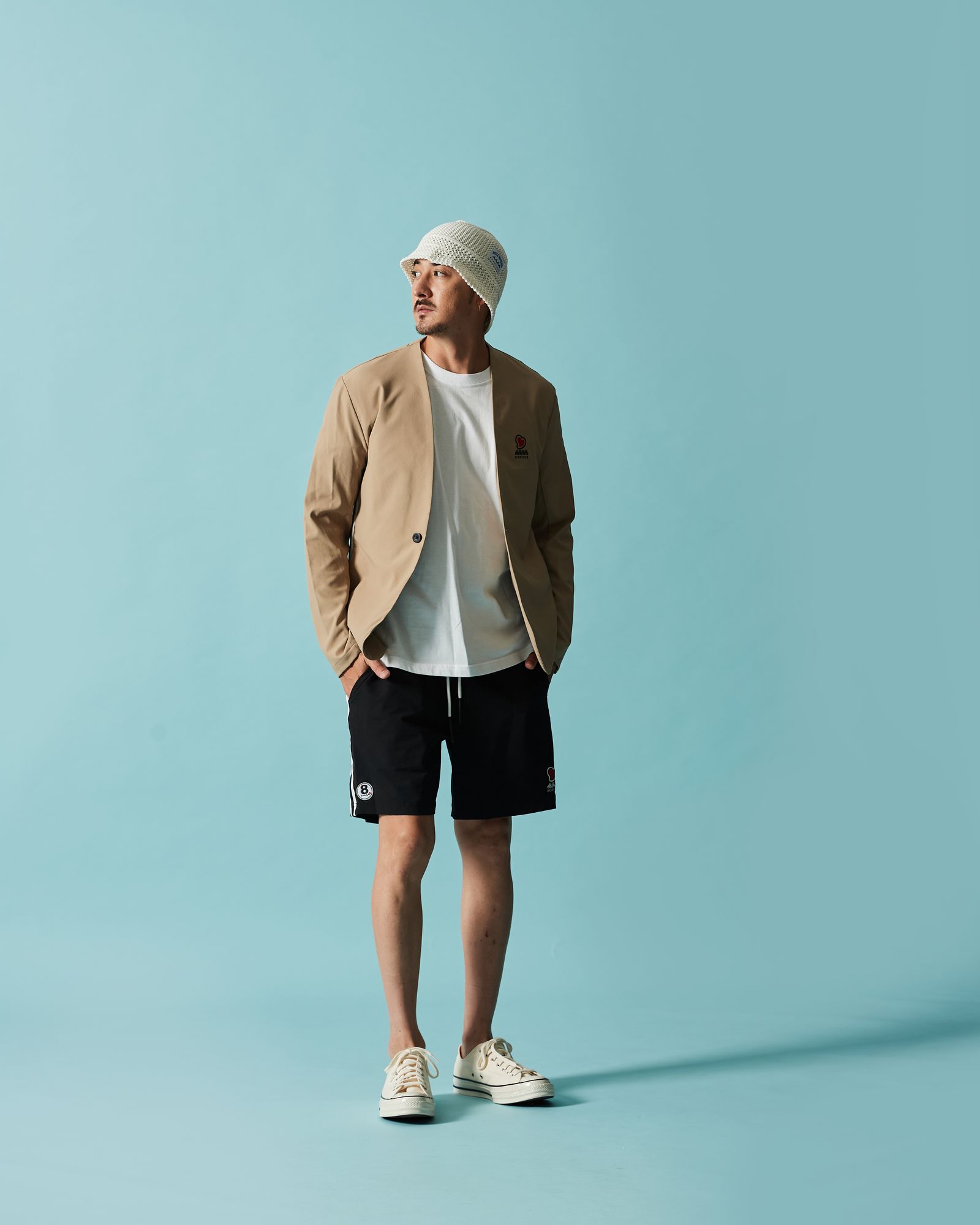 ☆先行予約☆muta MARINE × ACANTHUS / スウィートノーカラージャケット / sweet no collar jacket / BEIGE 【MA2625】