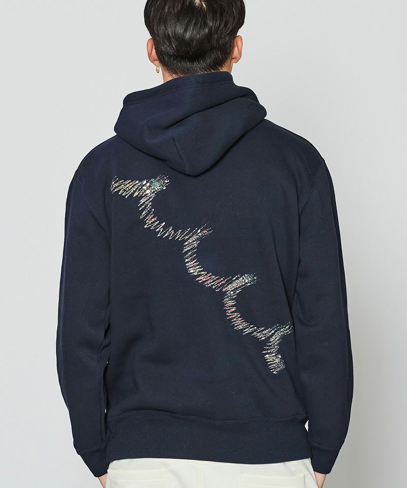 ⭐︎先行予約⭐︎ mutaMARINE x ACANTHUS / muta Wave Splash Logo Hooded Sweatshirt / パーカー / NAVY 【MA2671】
