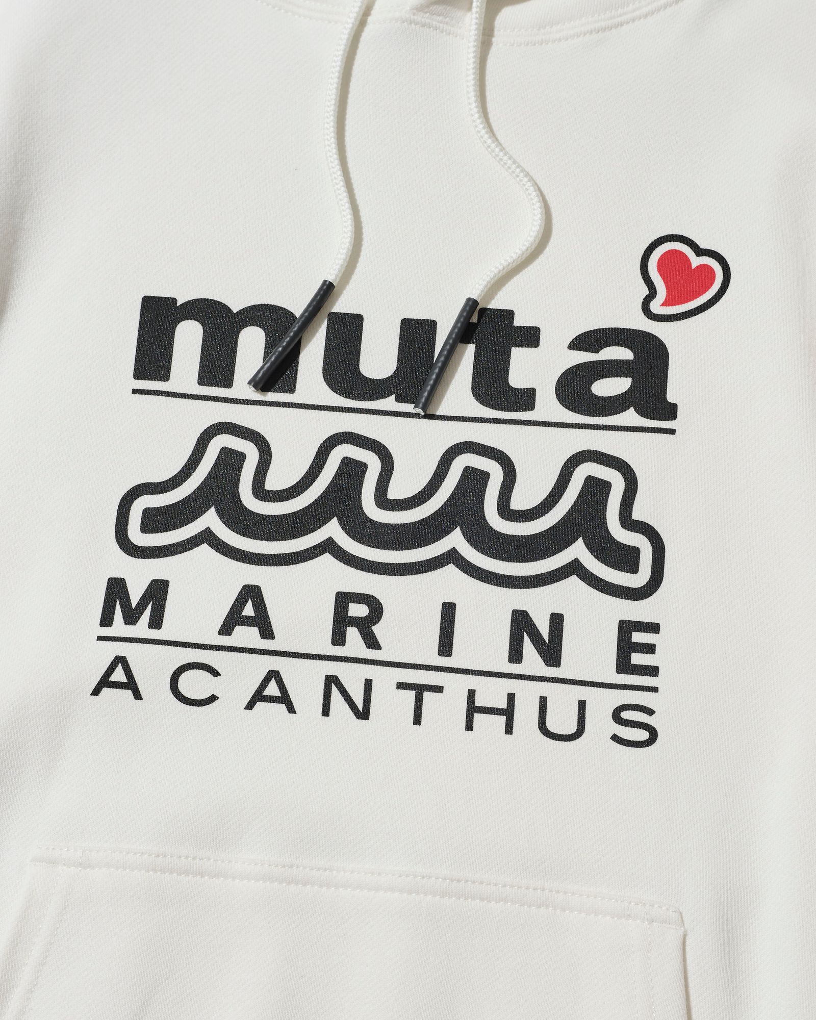 ☆先行予約☆muta MARINE × ACANTHUS  / Wネームロゴフーディー / プルオーバーパーカー /  W-name logo hoodie / WHITE【MA2726】
