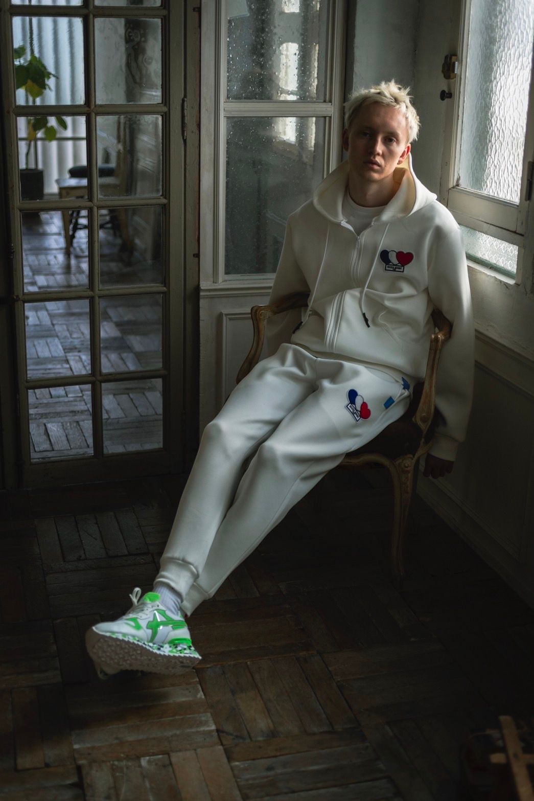 3ハートパッチダンボールパンツ / 3Heart Patch Cardboard  Pants / WHITE