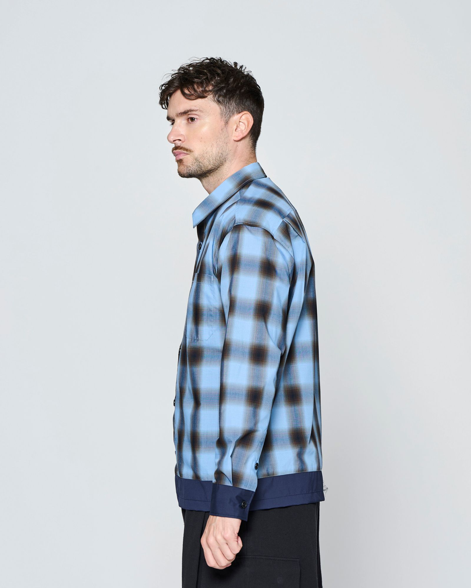 ☆先行予約☆ カラースイッチ チェックシャツ  /  Color Switching Check Shirt / BLUE CHECK 【SH2701】
