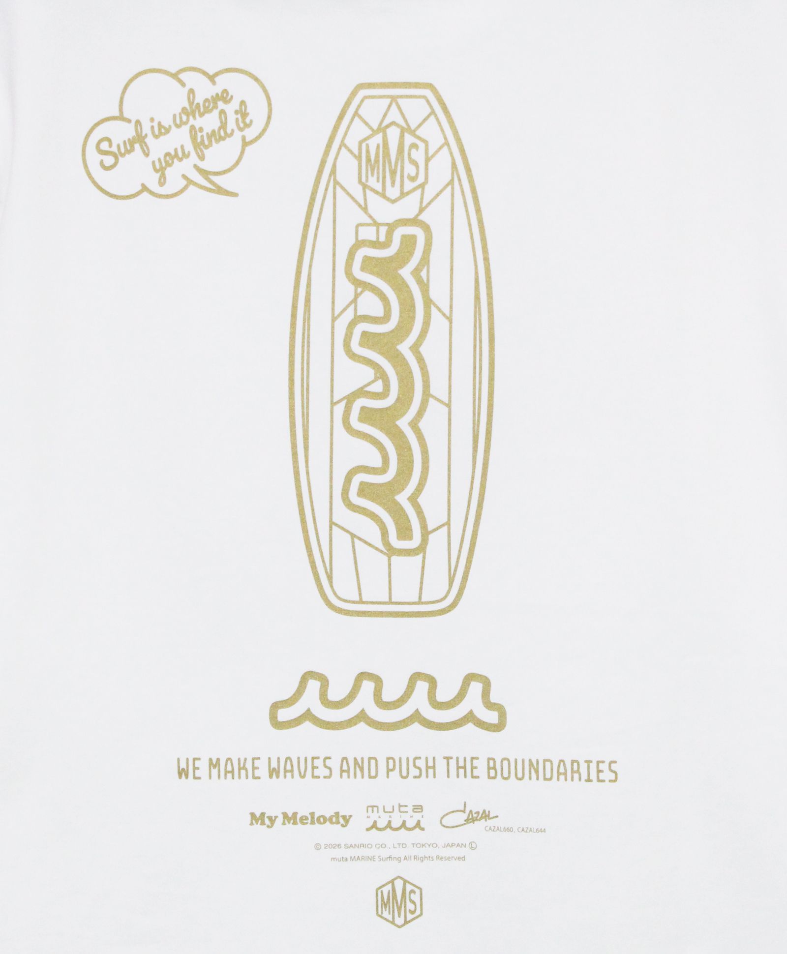 My Melody × muta MARINE SURFING ストレッチロングスリーブTシャツ / ホワイト [MMMP-434771]