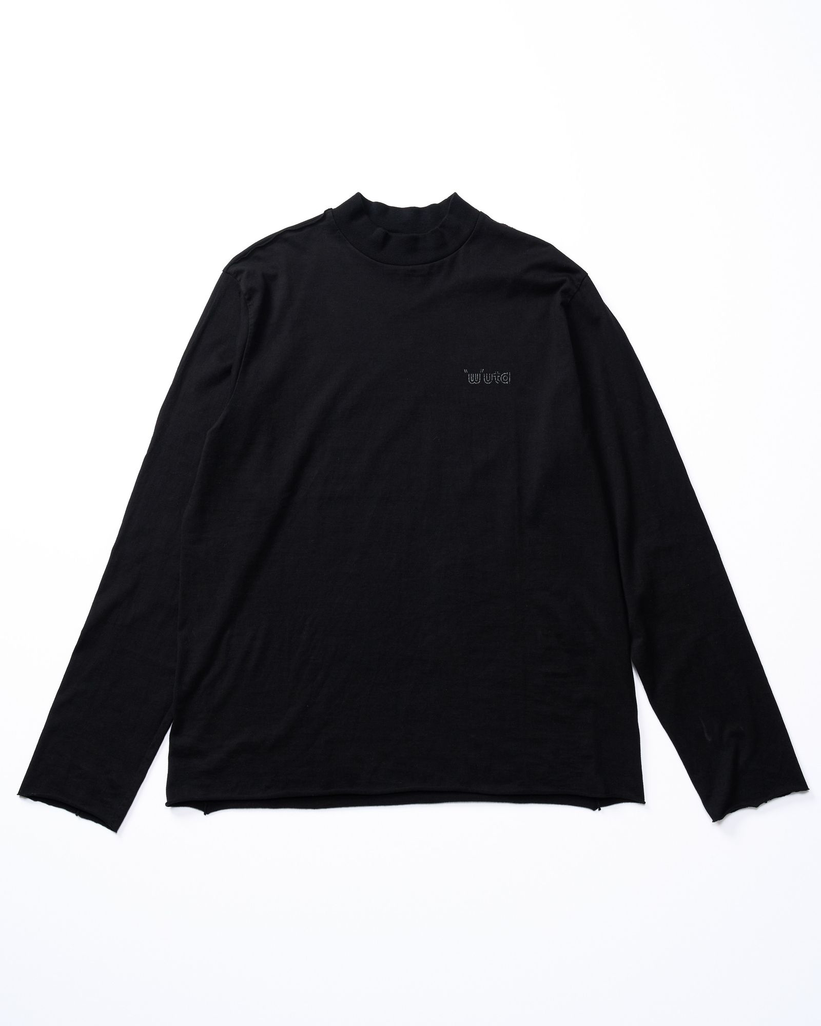 ☆先行予約☆ muta × wjk  / カットオフ モックネックロングスリーブカットソー / cut-off mock-neck L/S(printed) / DEEP BLACK [709 mw03j]
