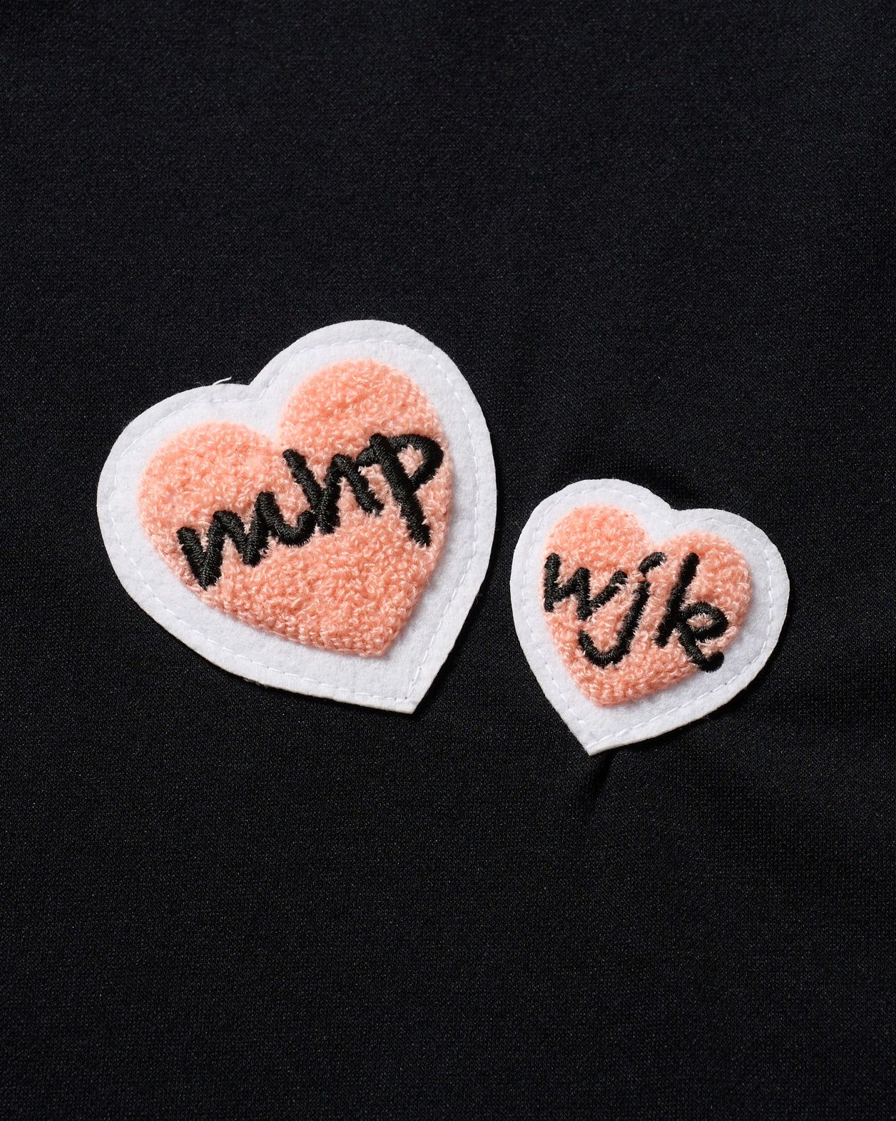 ☆先行予約☆Maison Honoré Paris× wjk  / 2ハートパッチクールタッチ半袖Tシャツ / 2-heart patch cool touch S/S / black×pink【712 hw02k】