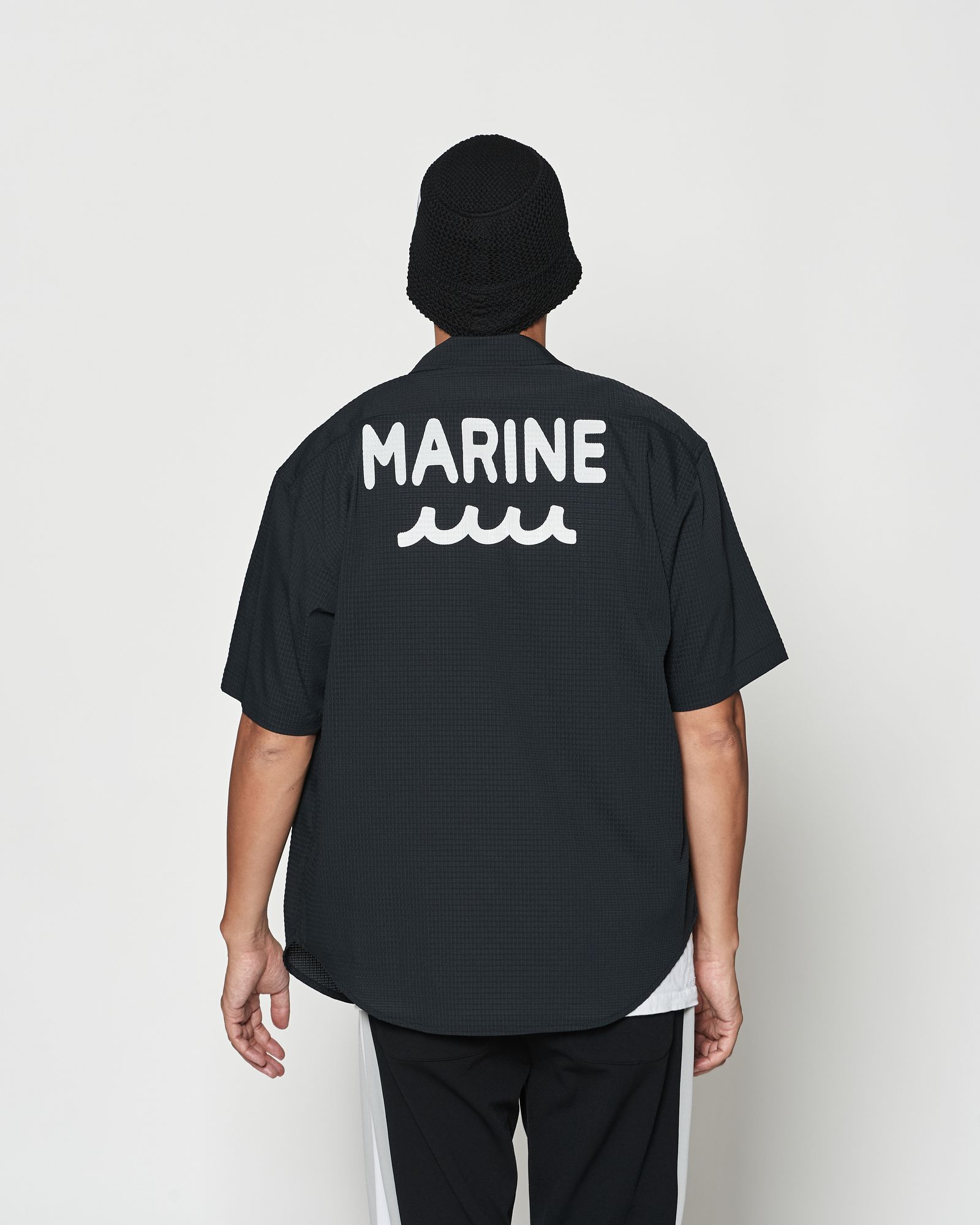 ☆先行予約☆muta MARINE × ACANTHUS  /Dot Air®ジップアップショートスリーブシャツ / Dot Air® Zip Up S/S Shirt / BLACK【MA2604】