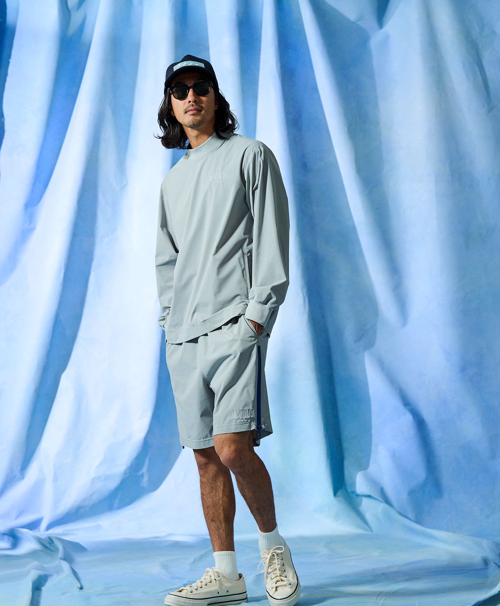 ☆先行予約☆muta MARINE × ACANTHUS  / サイドジップショーツ /  Side Zip Shorts / GREY【MA2707】