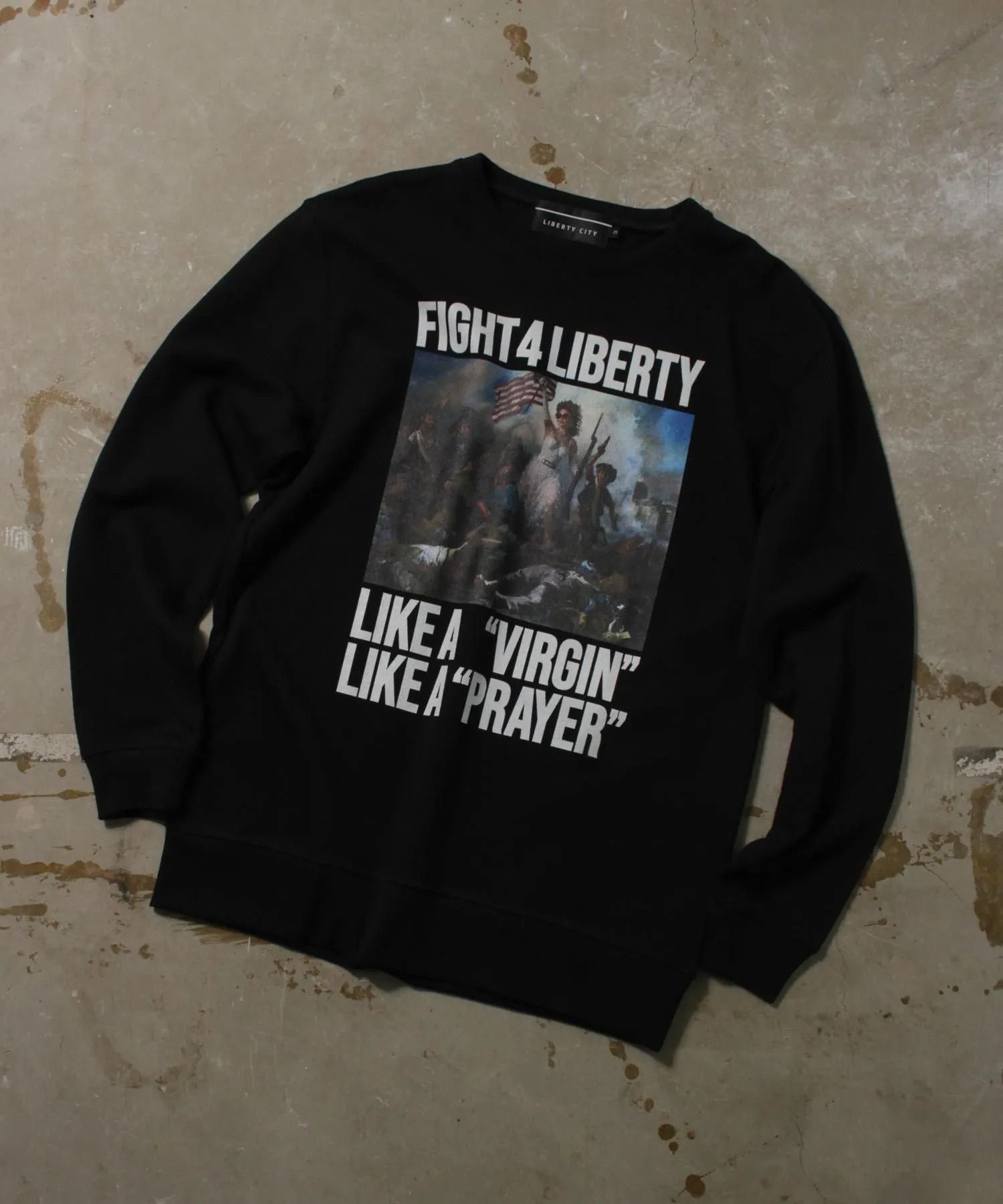 [Liberty Leading the People] ライト・スウェット・クルーネック / トレーナー / BLACK [263424MD]