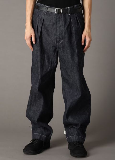Ground Y×EDWIN 11oz INDIGO DENIM WIDE-TUCK PANTS WITH TAB DETAIL  / ワイドタックデニムパンツ / INDIGO [GX-P02-006-1]