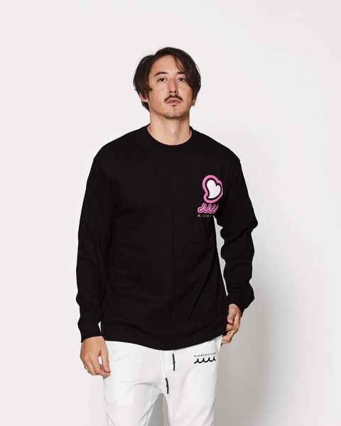 ☆先行予約☆muta MARINE × ACANTHUS  / femt LIMITED / muta sweet Logo L/S Tee / ロンT / BLACK PINK【MA2547】