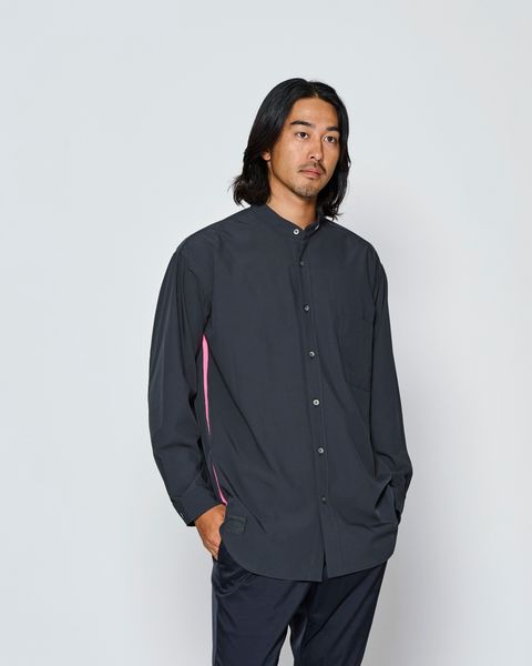 ☆先行予約☆muta MARINE × ACANTHUS  /バンドカラーシャツ /  Band Collar Shirt / BLACK【MA2723】