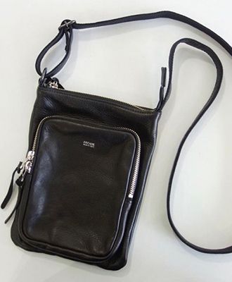 オイルドカウレザー・ミニショルダーバッグ / Oiled Cow Leather Mini Shoulder / BLACK [DCD-01357]