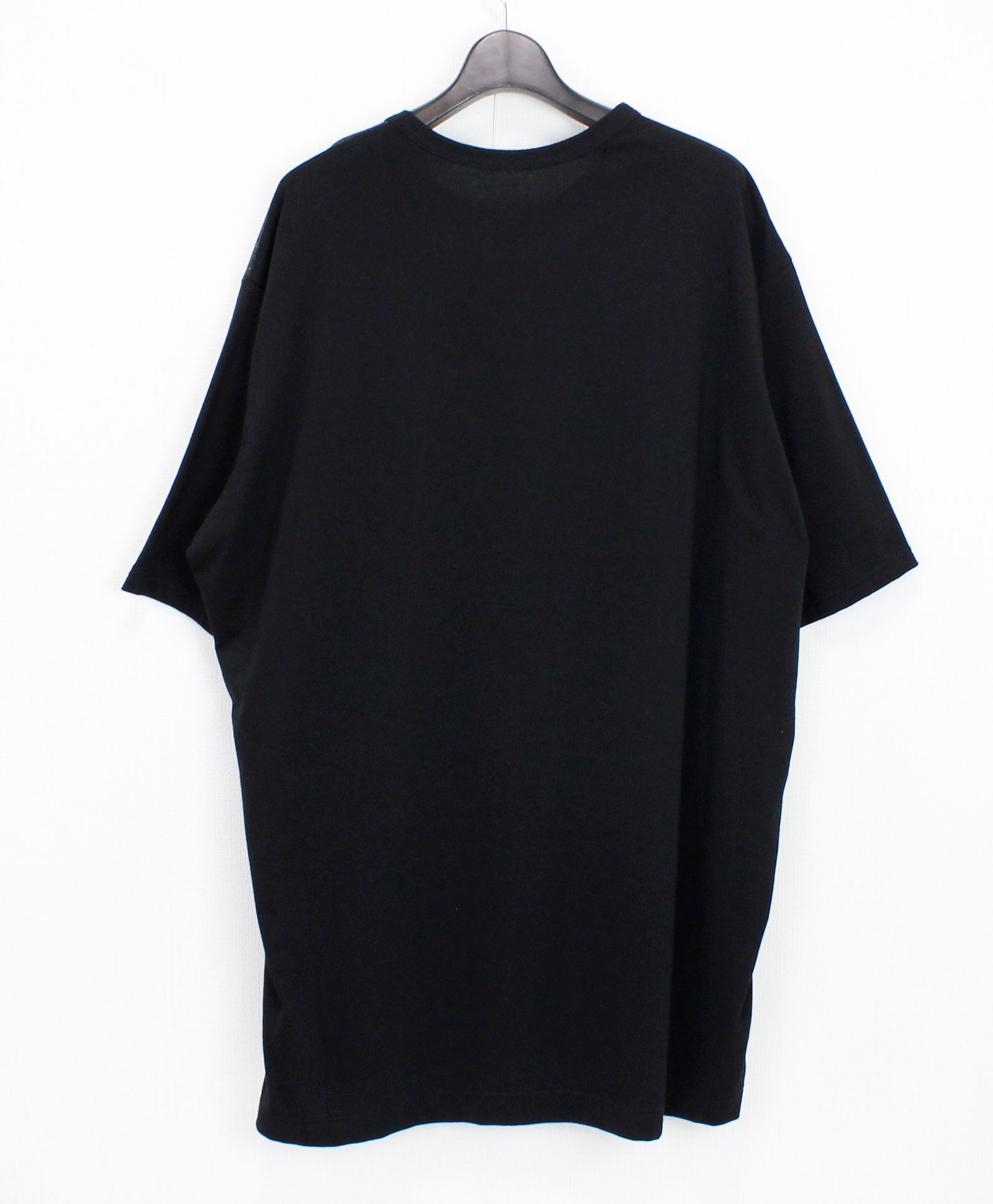 SILKETTE JERSEY FLORAL PATTERN SLIT JUMBO SHORT SLEEVED T-SHIRT / BLACKxBLUE [GL-T02-011-1-03]