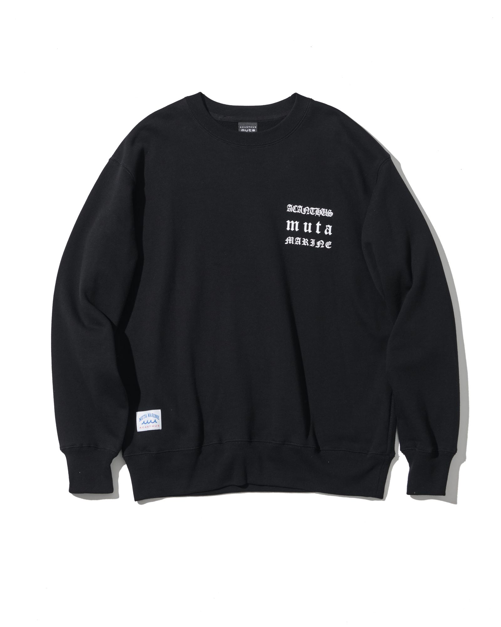 ☆先行予約☆muta MARINE × ACANTHUS  / クルーネックスウェット / Old Logo Crewneck / BLACK 【MA2632】