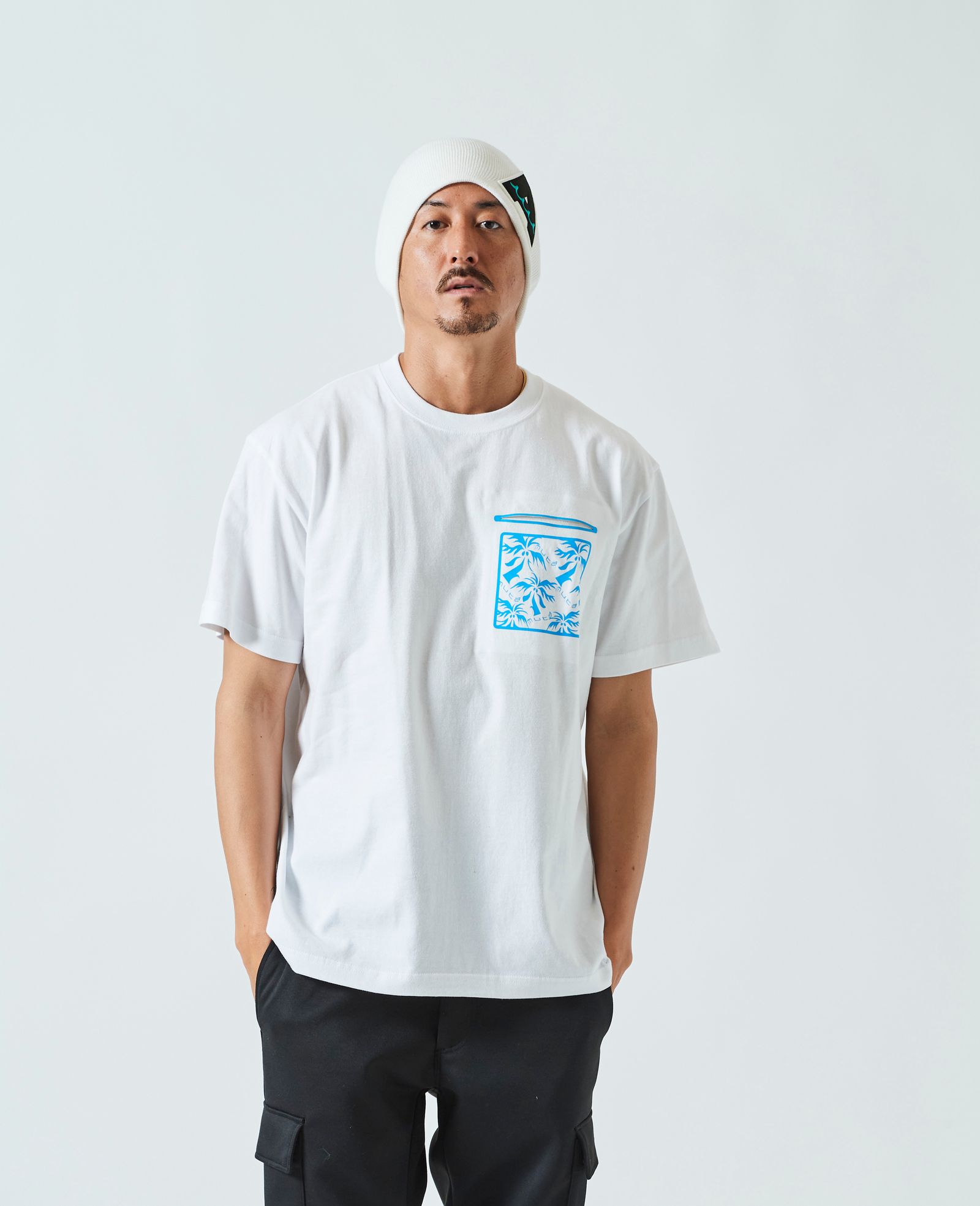 ACANTHUS x muta MARINE / muta Paradise Trimming Pocket Tee / WHITE
