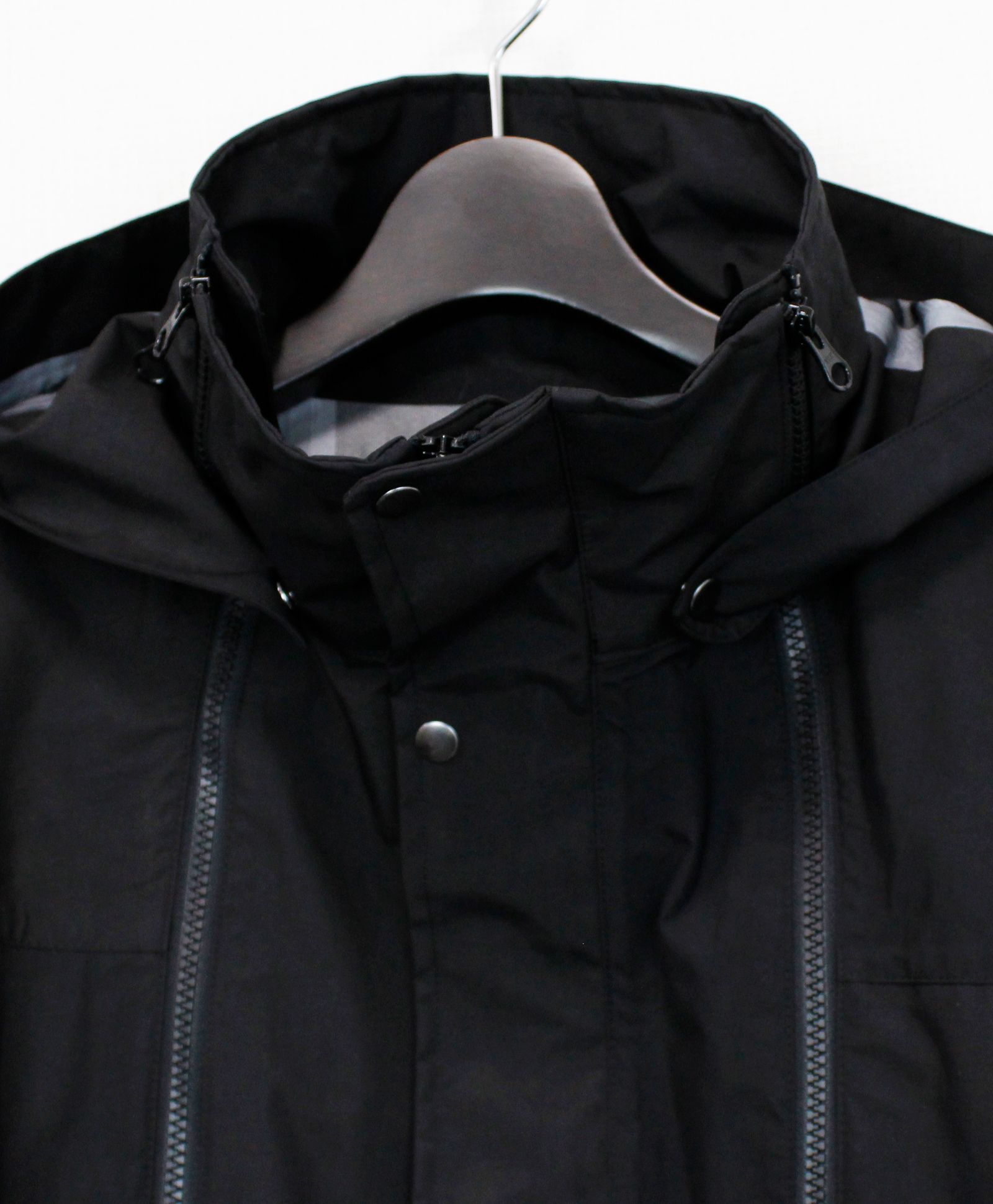 Ground Y - 3 LAYERED CLOTH GUSSET MOUNTAIN HOODIE / BLACK [GJ-J04