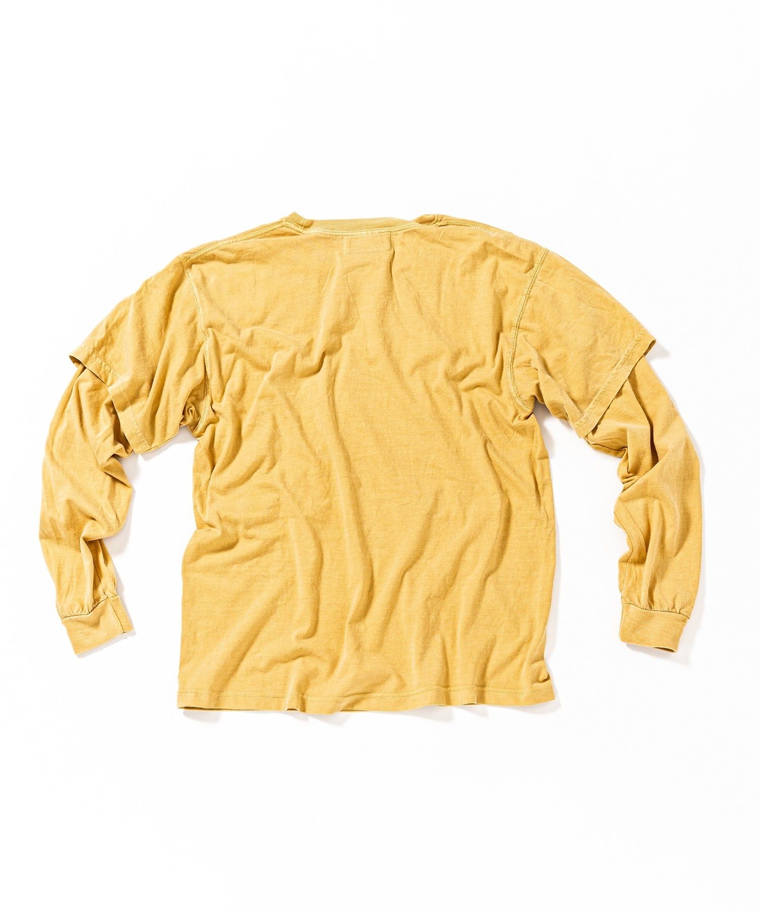 レイヤードポケットTシャツ / Germent DyedLayered Pocket L-S Tee / MUSTARD