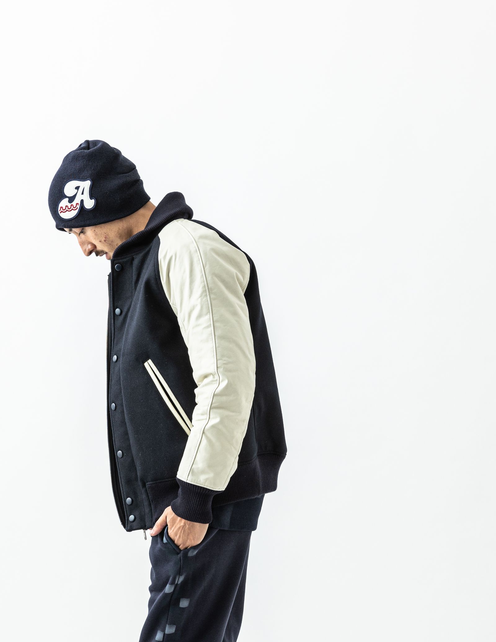 ☆先行予約販売☆  Studium Jacket / スタジアムジャケット / NAVY WHITE 【ST2301】