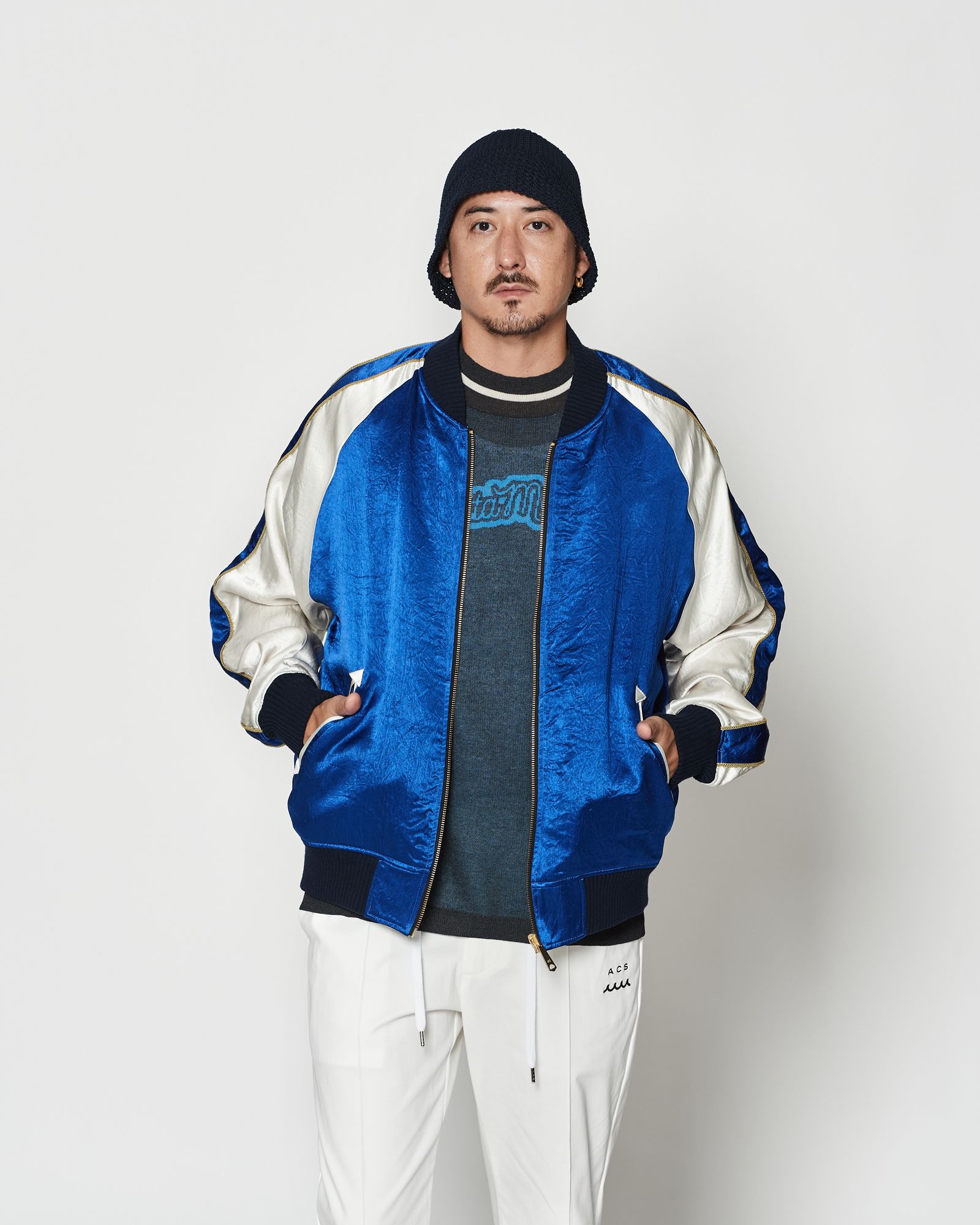 ☆先行予約☆muta MARINE × ACANTHUS  / リバーシブルスーベニアジャケット / Souvenir Jacket / BLUE 【MA2629】
