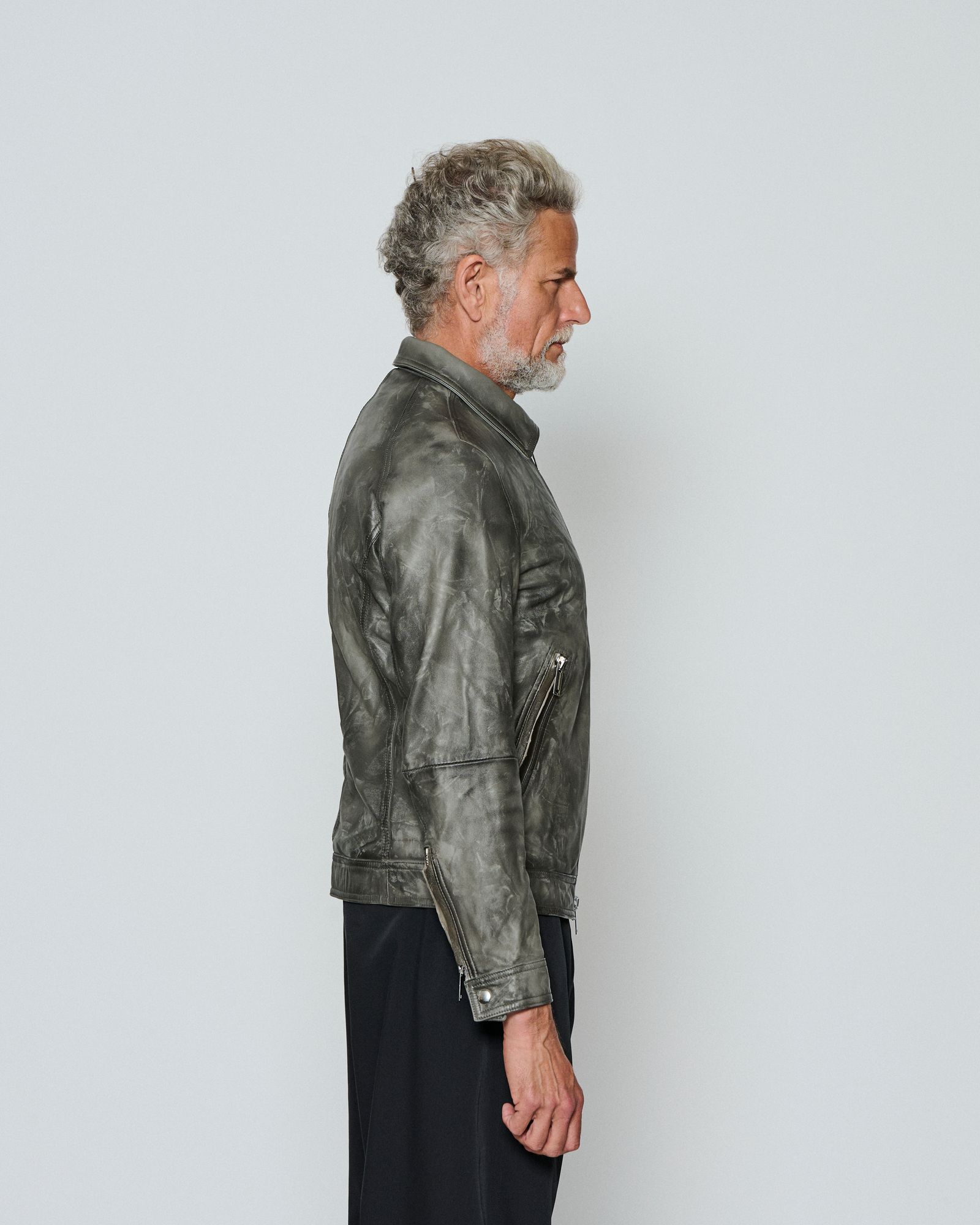 ☆先行予約販売☆ Emmeti x ACANTHUS レザージャケット /  "GIACOMO" Aged Edition  / GREY 【LM2602】