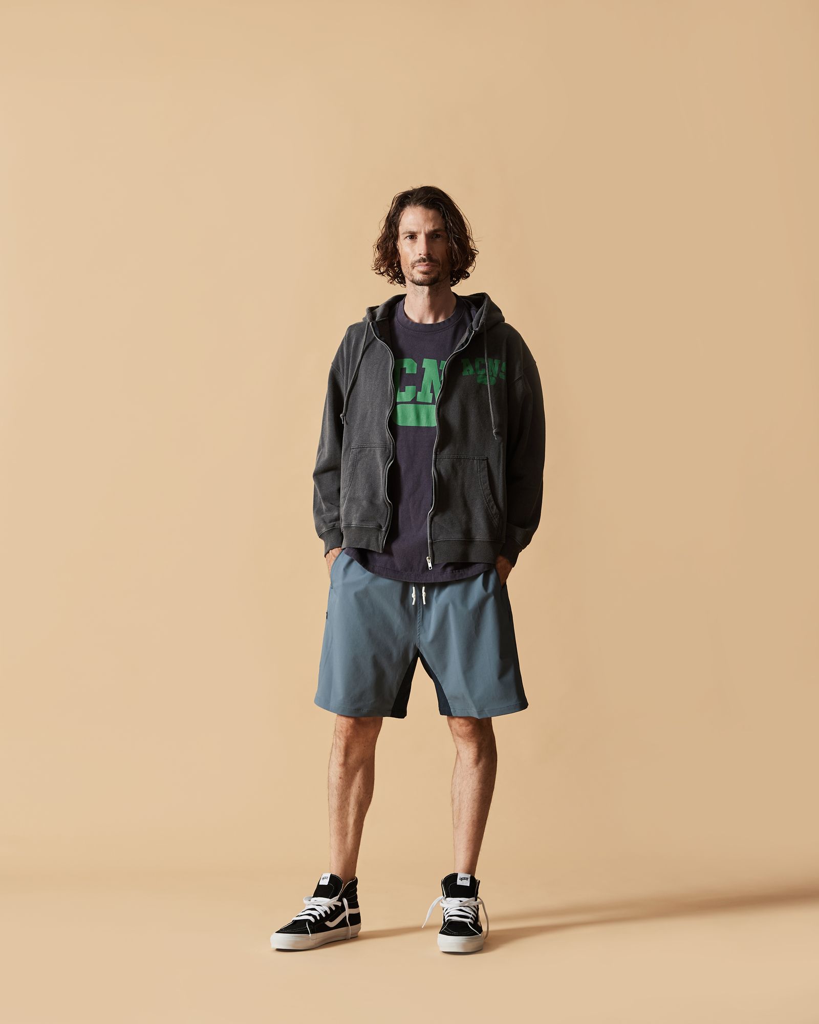 ☆先行予約☆ エイジングカレッジロゴ スウェットジップフーディー / パーカー / Aging College Logo Zip Up Hooded Sweatshirt / NAVY【HJ2601】