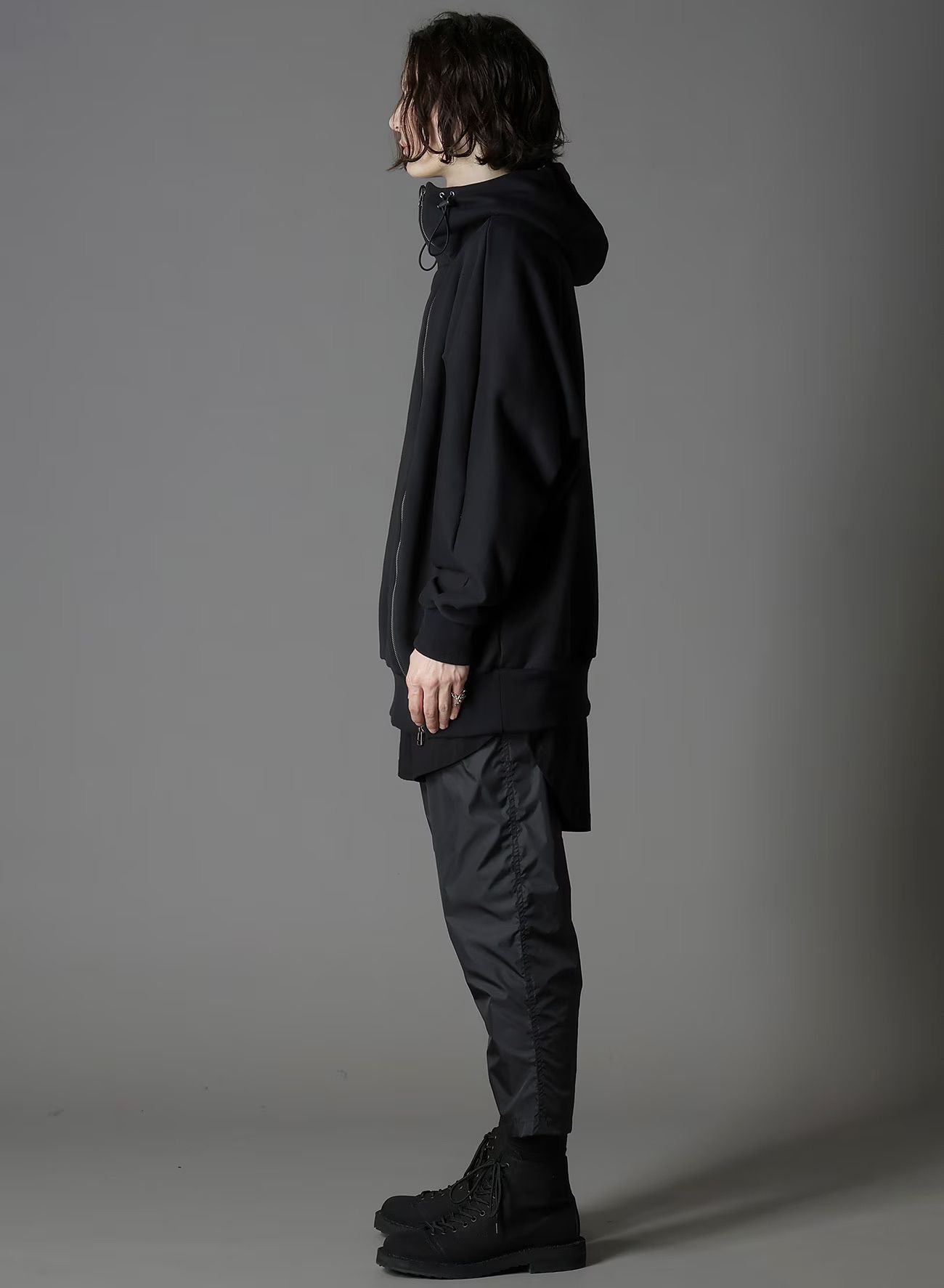 ULTIMA HEAVY FLEECE INVERTED V HOODIE SLIM / BLACK [GJ-T19-032-2]