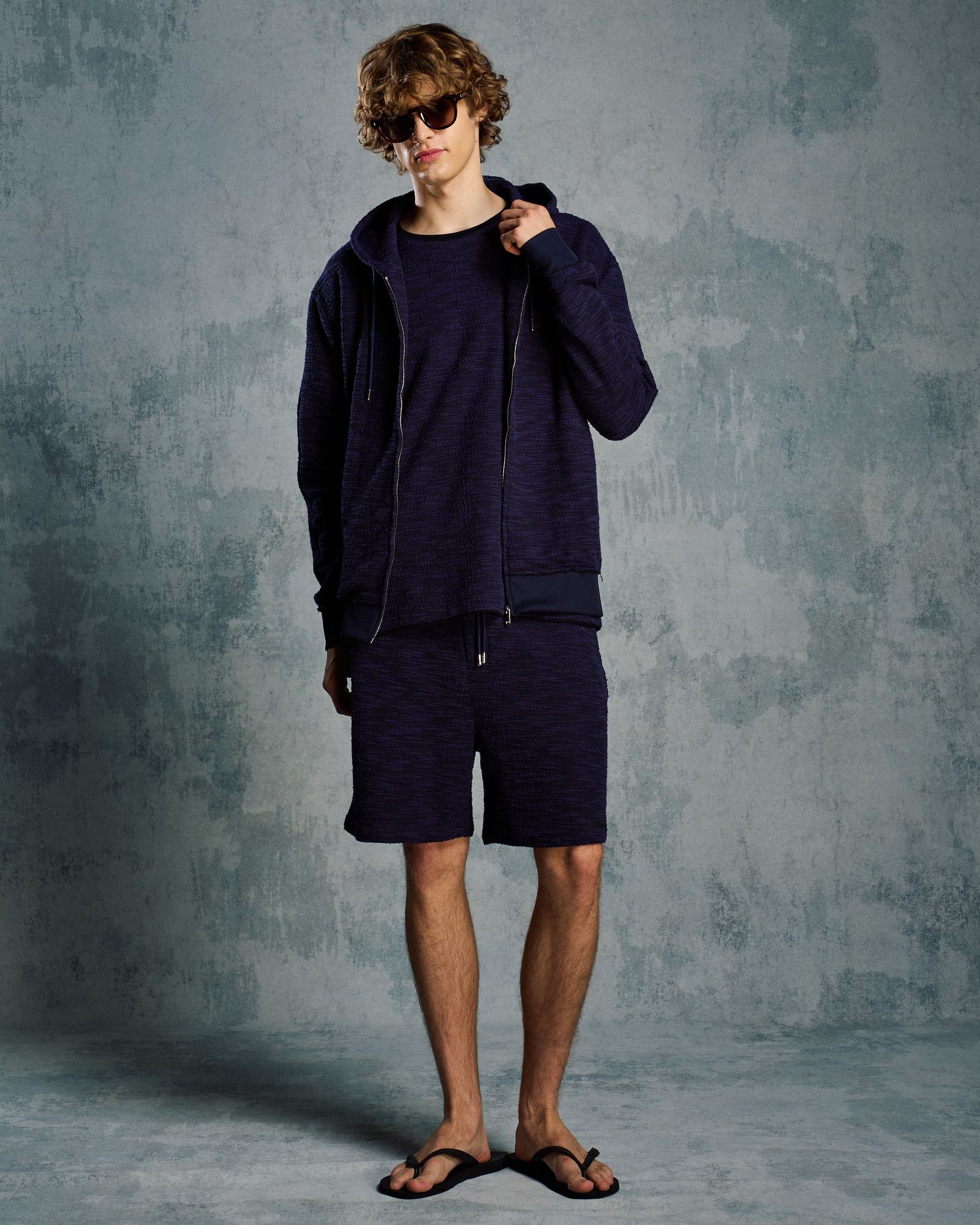 ☆先行予約☆ muta × wjk  / ニットジャガード リラックスショーツ / knit jacquard relax shorts / NAVY [502 mw02i]