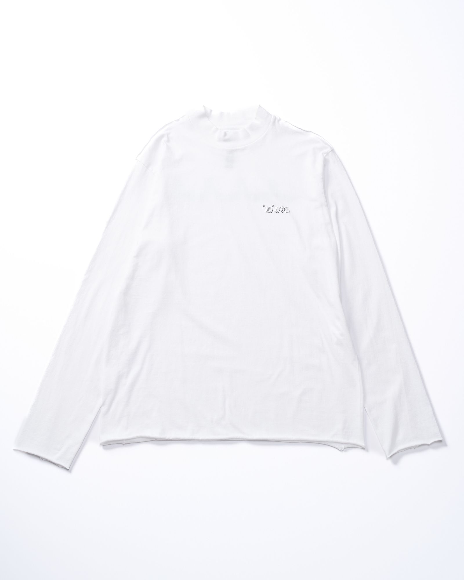 ☆先行予約☆ muta × wjk  / カットオフ モックネックロングスリーブカットソー / cut-off mock-neck L/S(printed) / WHITE [709 mw03j]