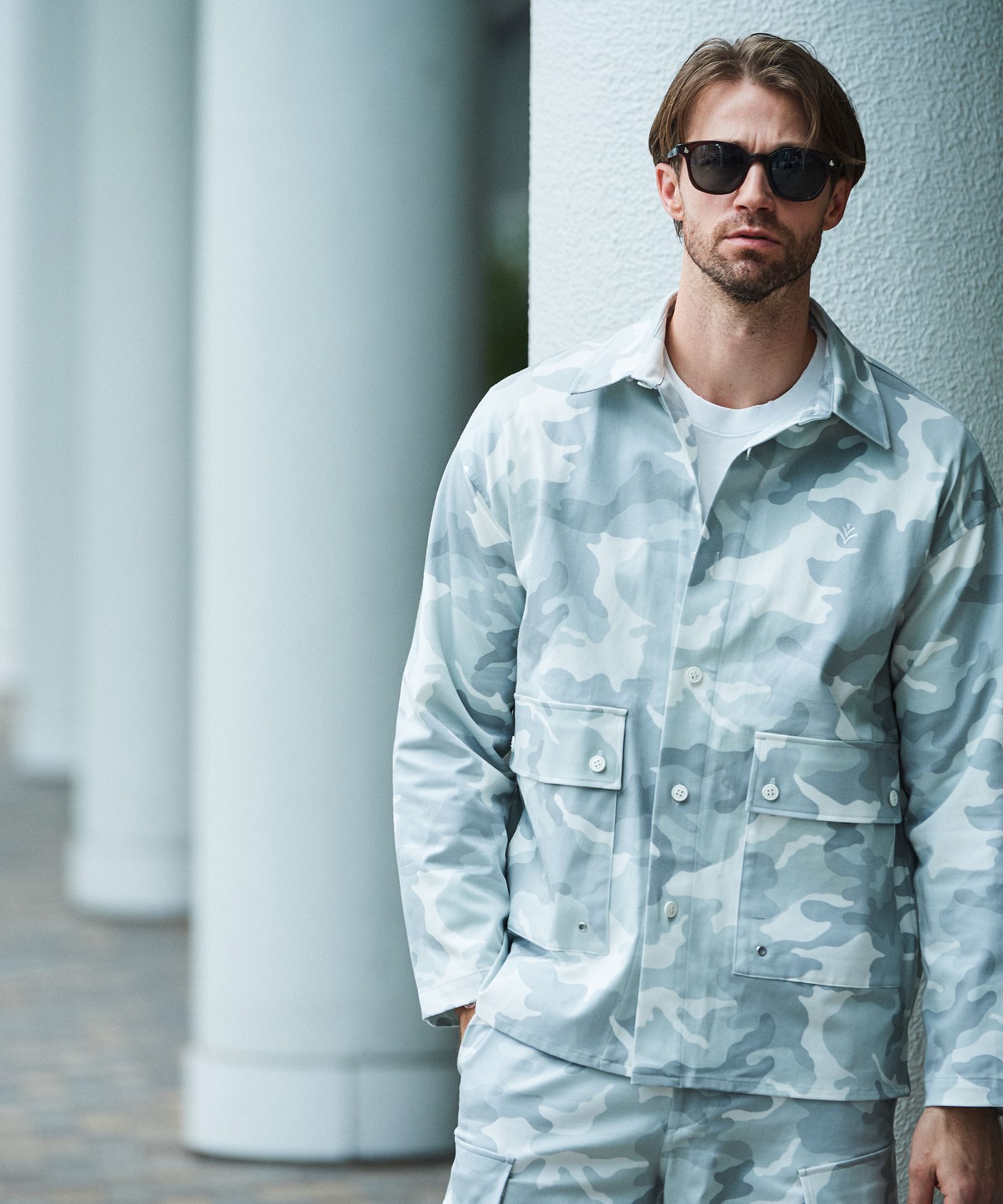 Military Shirt Jacket / ミリタリーシャツジャケット / WHITE CAMO【JK2501】