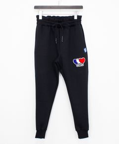 3ハートパッチダンボールパンツ / 3Heart Patch Cardboard  Pants / BLACK