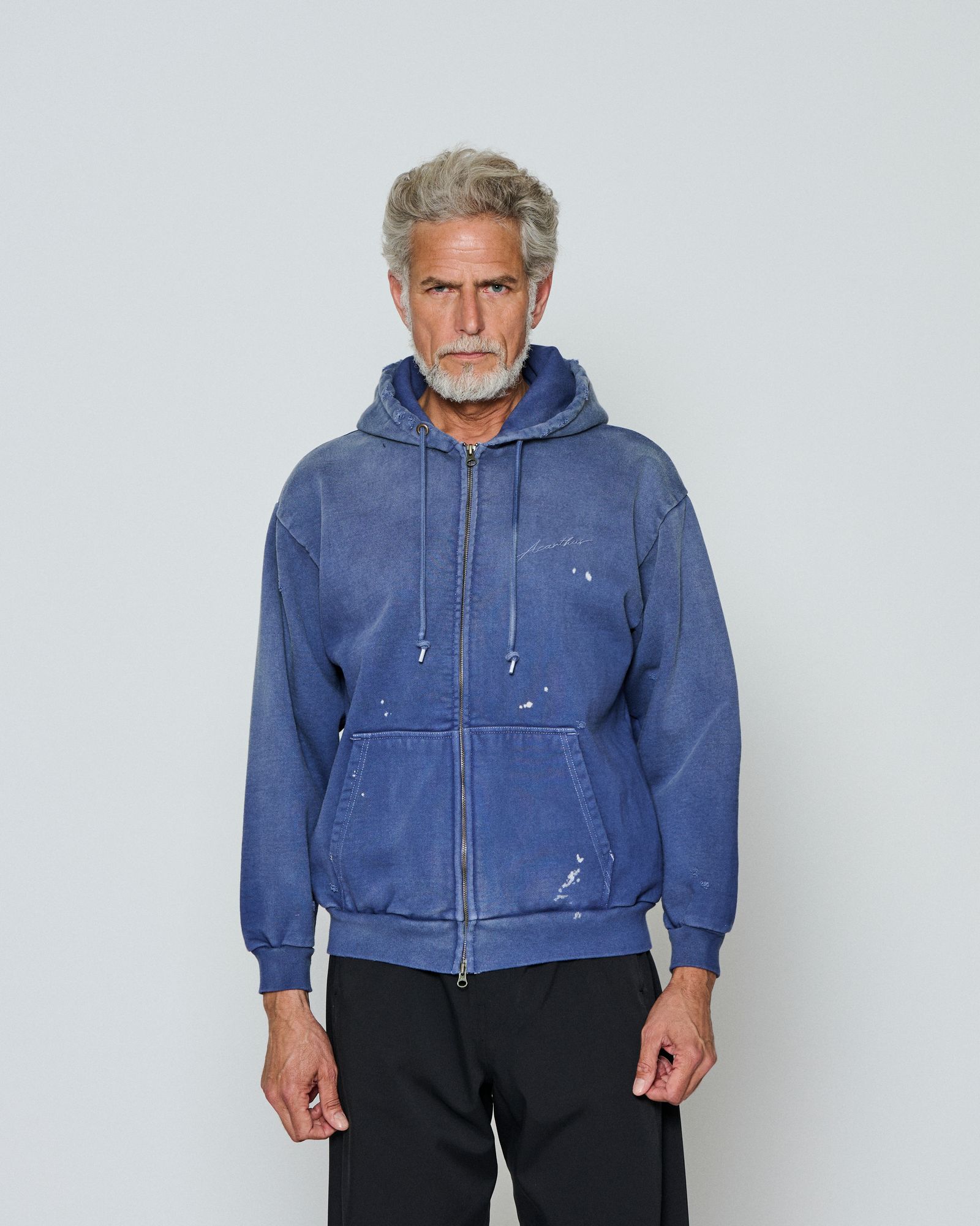 ☆先行予約☆  ダメージフーディー / パーカー / Damaged Hooded Sweatshirt / FADED NAVY 【DH2502】