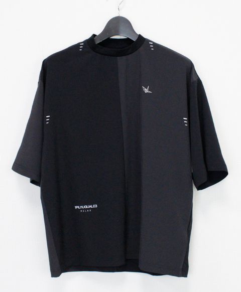 バイカラーランニング半袖Tシャツ / ブラック【UST-26032】