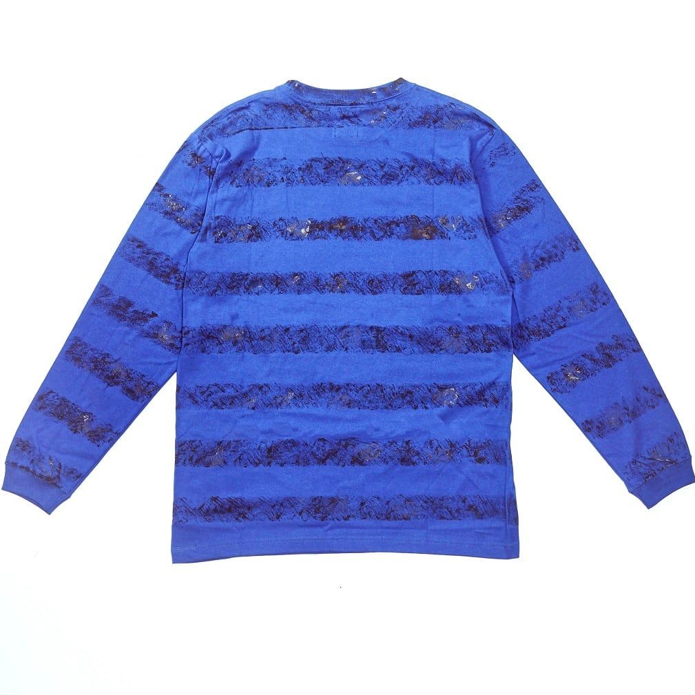 【LIMITED】ACANTHUS x muta MARINE / アカンサス×ムータマリン / ペイントボーダー L/S Tシャツ / ブルー /  muta Paint Border L/S Tee / BLUE【MA2251】 - S