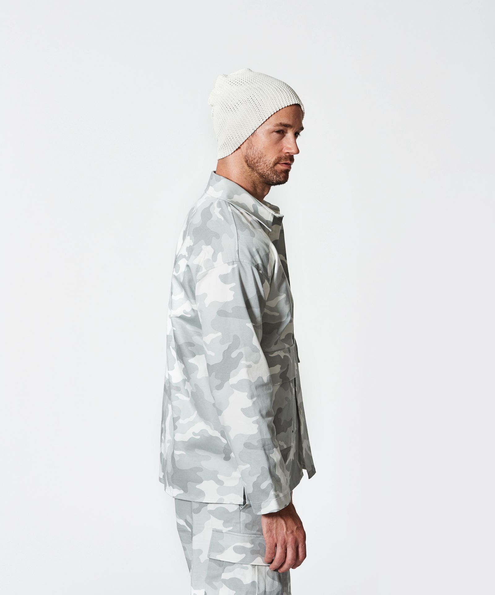 Military Shirt Jacket / ミリタリーシャツジャケット / WHITE CAMO【JK2501】