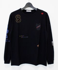 ラインストーン『GORGEOUS』 L/S Tシャツ / ロンT / ブラック [UC52-N545]