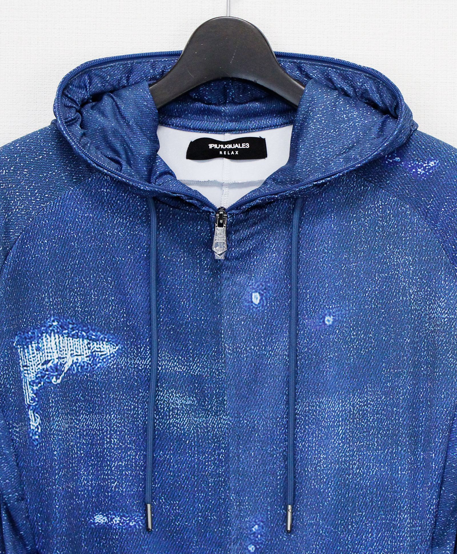 ダメージデニムラッシュガードパーカー / インディゴ【USO-26043】