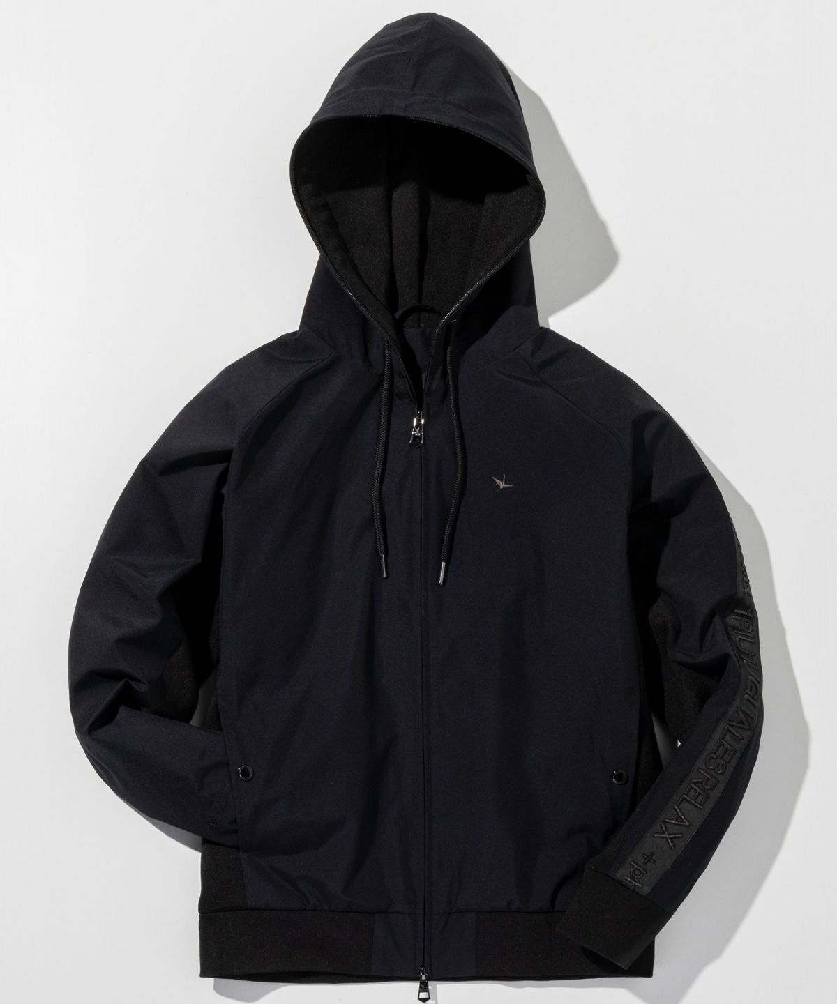 +phenix(ウノピゥウノウグァーレトレ リラックス)サイドロゴジップアップパーカー WINDSTOPPER プロダクト by GORE-TEX LABS / ウィンドストッパー / ゴアテックス / ブラック 【USO-25135】