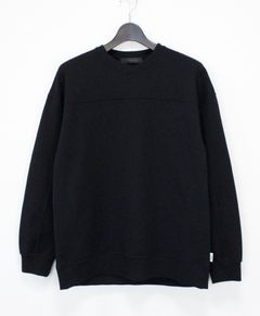 JOGGY ワッフル 切替クルー  / ブラック [86004]