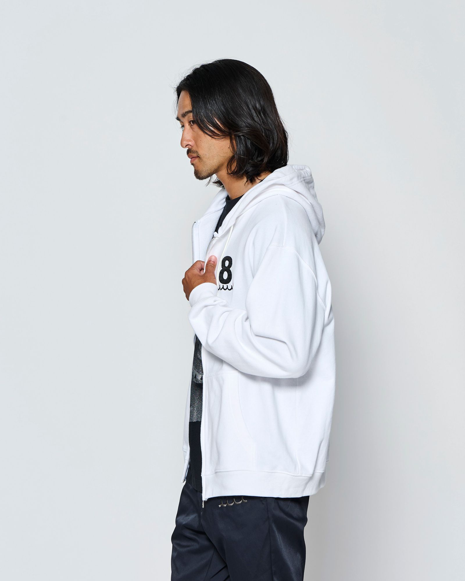 ☆先行予約☆muta MARINE × ACANTHUS  / スーベニアジップアップスウェットフーディー / ジップパーカー /  Souvenir Zip-up Hooded Sweatshirt / WHITE【MA2712】