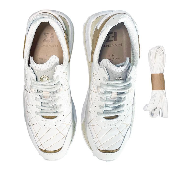 レザーテックスニーカー / NSJ600J /  WHITE/GREY