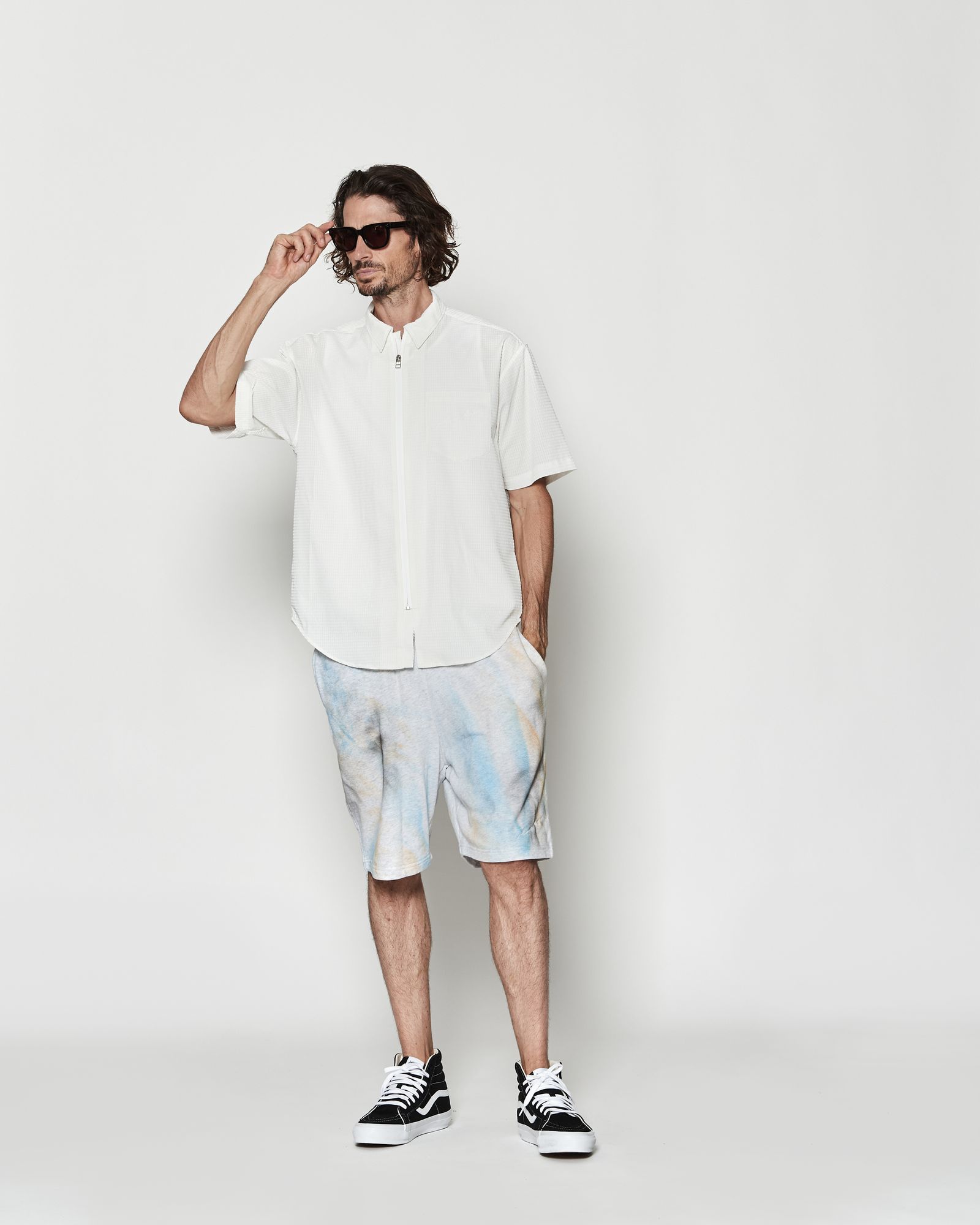 ☆先行予約☆ Dot Air®ジップアップショートスリーブシャツ / Dot Air® Zip Up S/S Shirt / WHITE【SH2601】