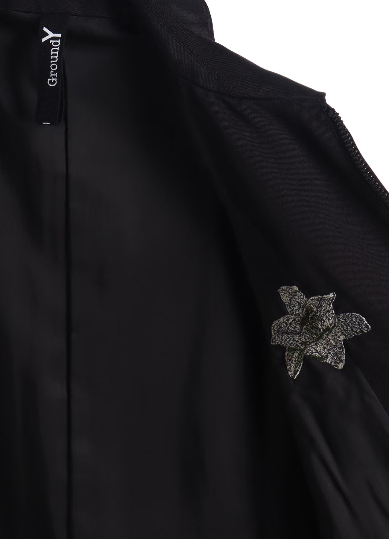 WHIPCORD LILY EMBROIDERED SOUVENIR JACKET / BLACK x BEIGE [GQ-J06-032-1]