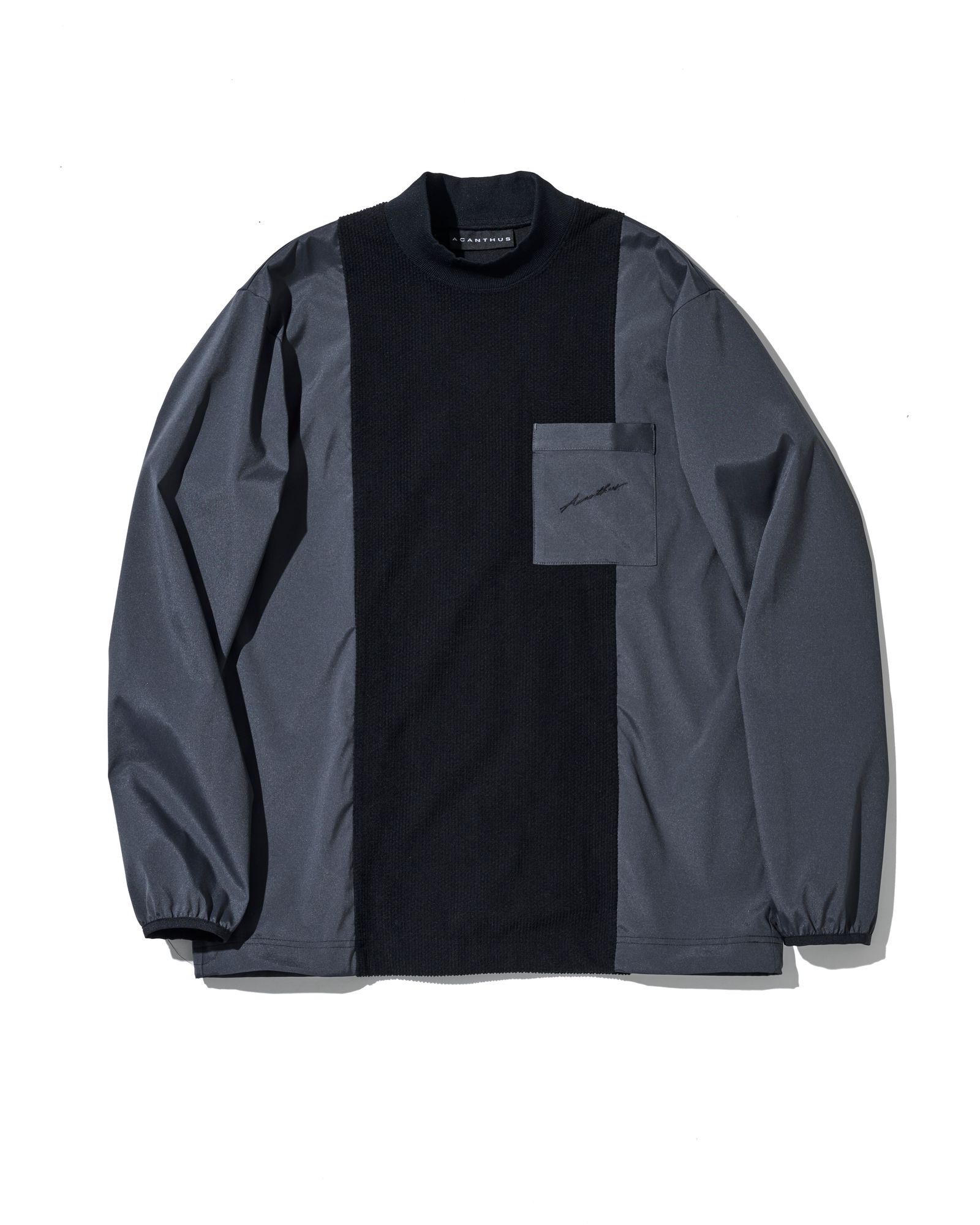 ☆先行予約☆  モックネックL/Sトップ / Split Mockneck L/S Top / BLACK(BODY) CHARCOAL(ARM)【CT2609】